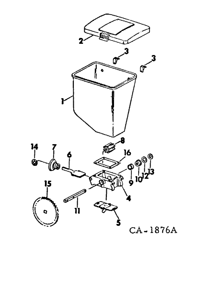 Схема запчастей Case IH 500 - (YA-52) - GRANULAR CHEMICAL HOPPER, FOR HERBICIDE AND INSECTICIDE 