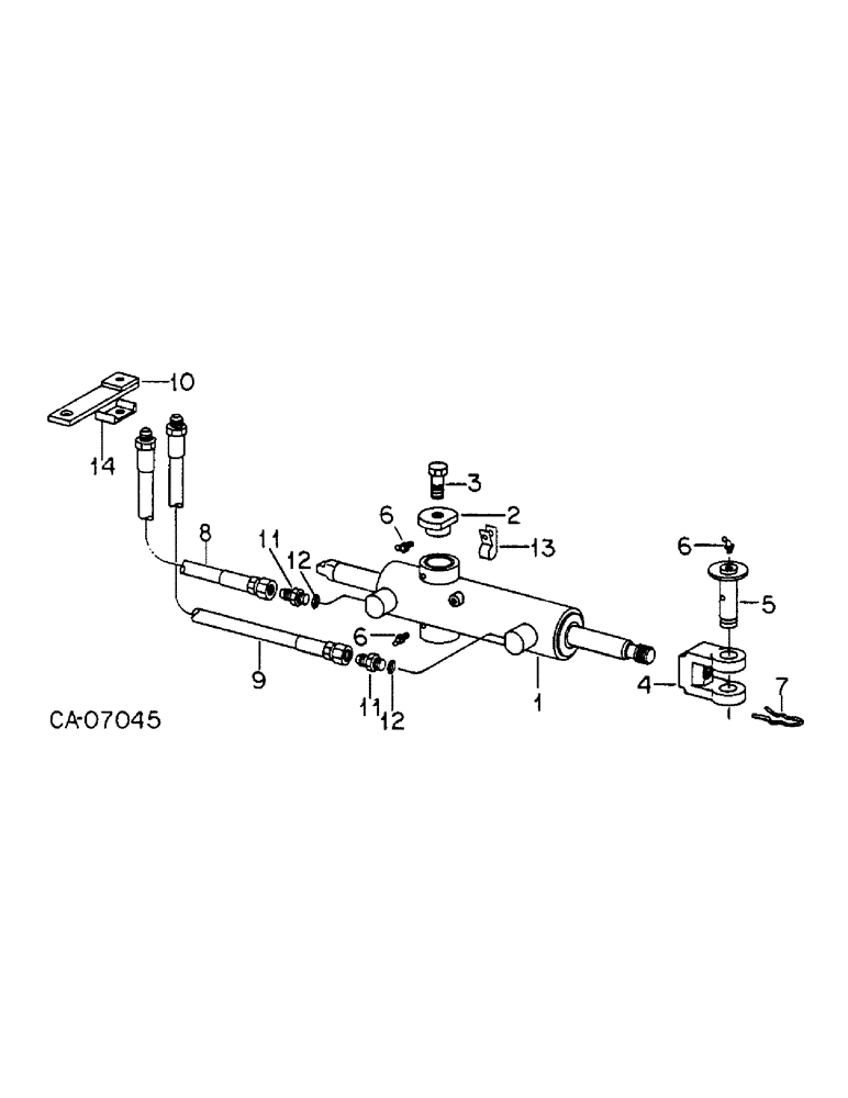 Схема запчастей Case IH HYDRO 186 - (10-17) - HYDRAULIC, POWER STEERING CYLINDER & CONNECTIONS, TRACTORS W/ ALL WHEEL DRIVE, S/N 11080 AND ABOVE (07) - HYDRAULICS