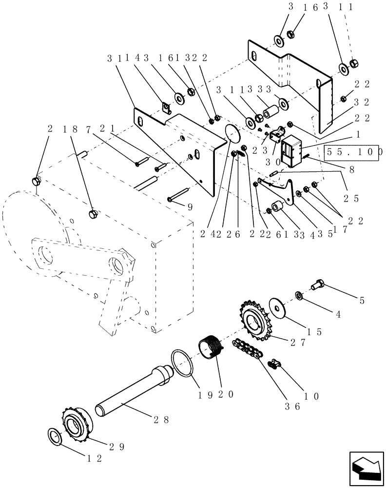 Схема запчастей Case IH 3380 - (60.260.01) - WRAP SPRING CLUTCH (60) - PRODUCT FEEDING