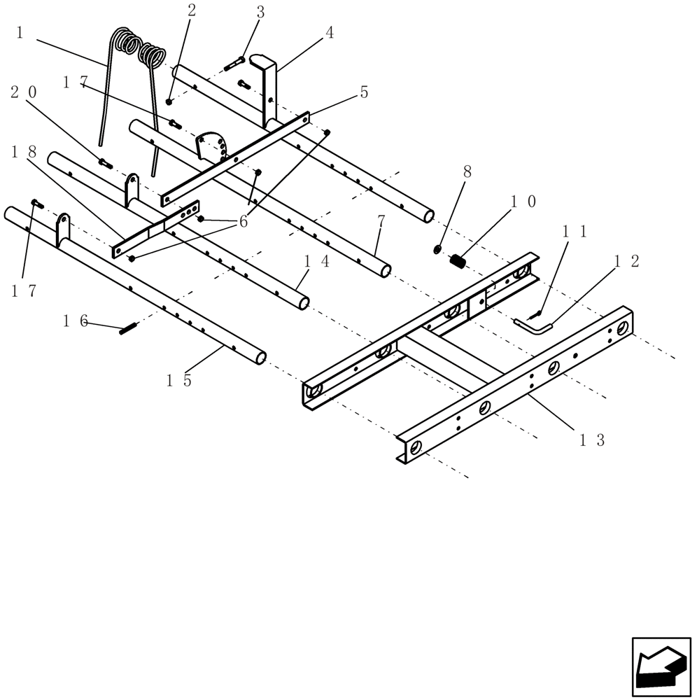 Схема запчастей Case IH 600 - (75.200.23) - 4 BAR MOUNTED HARROWS WITH SPRING LOADED ANGLE LOCK 46" AND 6 WIDTHS (75) - SOIL PREPARATION