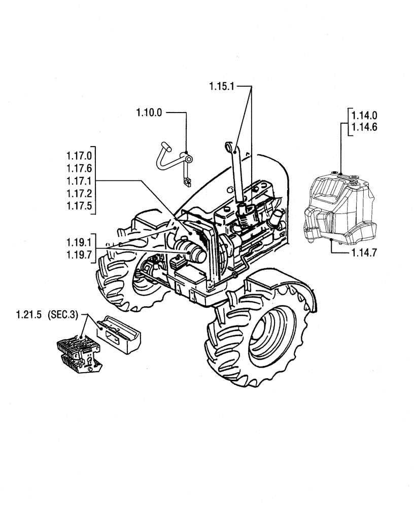 Схема запчастей Case IH JX95 - (SEC. 02) - ENGINE EQUIP. (00) - GENERAL