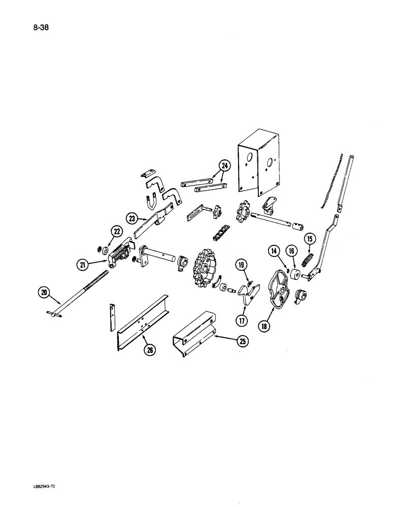 Схема запчастей Case IH 6200 - (8-38) - POWER LIFT, CONTD (08) - HYDRAULICS