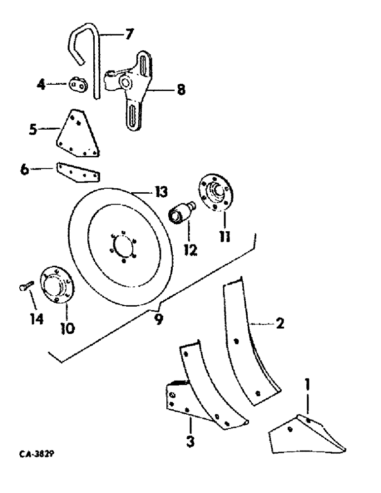 Схема запчастей Case IH 92 - (D-24) - ROTARY MOLDBOARD BOTTOM, NON-ADJUSTABLE ANGLE, QUANTITIES SHOWN ARE PER ROW 