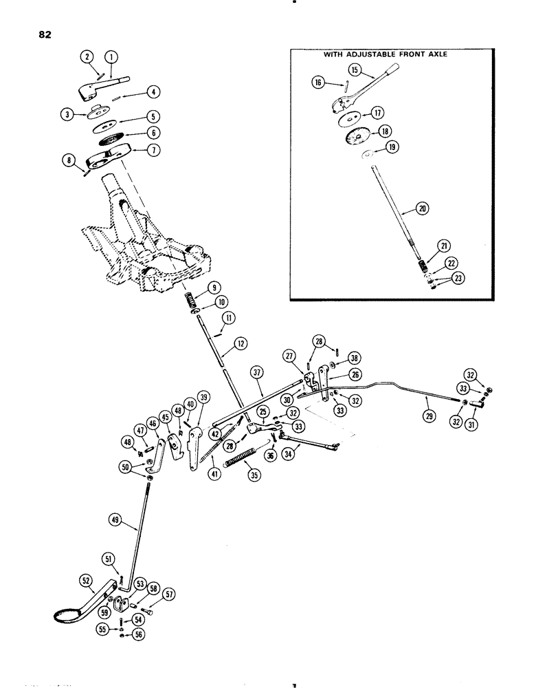 Схема запчастей Case IH 470 - (082) - THROTTLE LINKAGE, 470 (188) DIESEL ENGINE (03) - FUEL SYSTEM