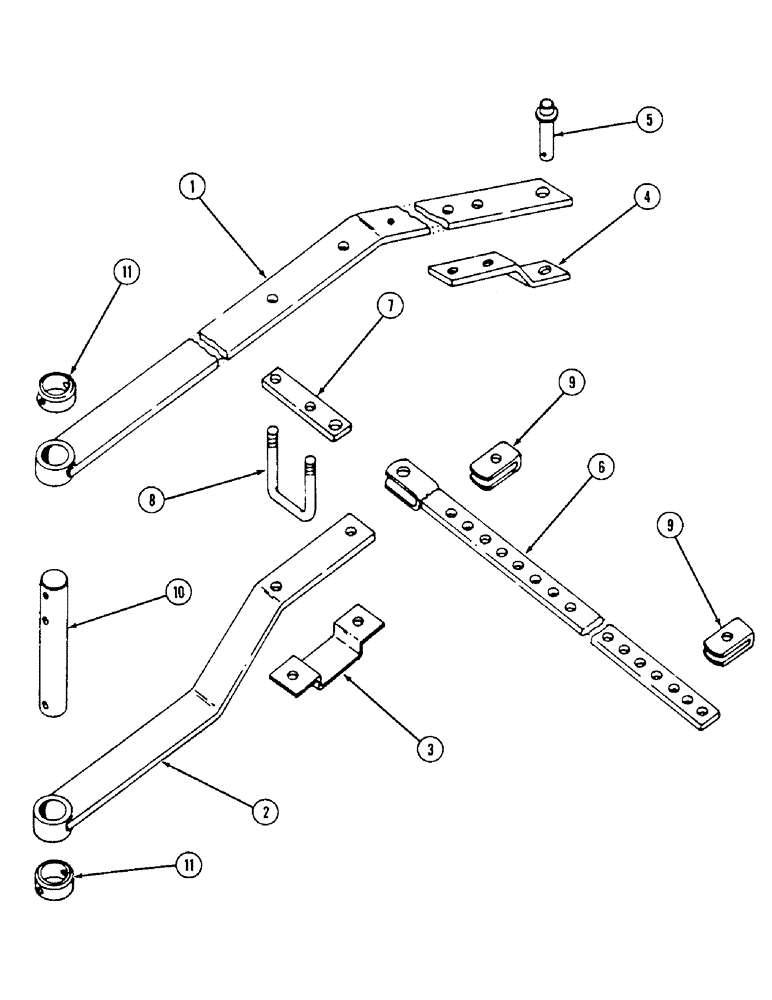 Схема запчастей Case IH 310 - (9-054) - DUPLEX AND TRIPLEX HITCH STABILIZER (09) - CHASSIS/ATTACHMENTS