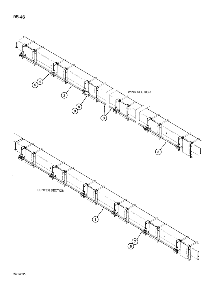 Схема запчастей Case IH 950 - (9B-46) - GRANULAR CHEMICAL DRIVE, 24 ROW NARROW, FRONT FOLD (09) - CHASSIS/ATTACHMENTS