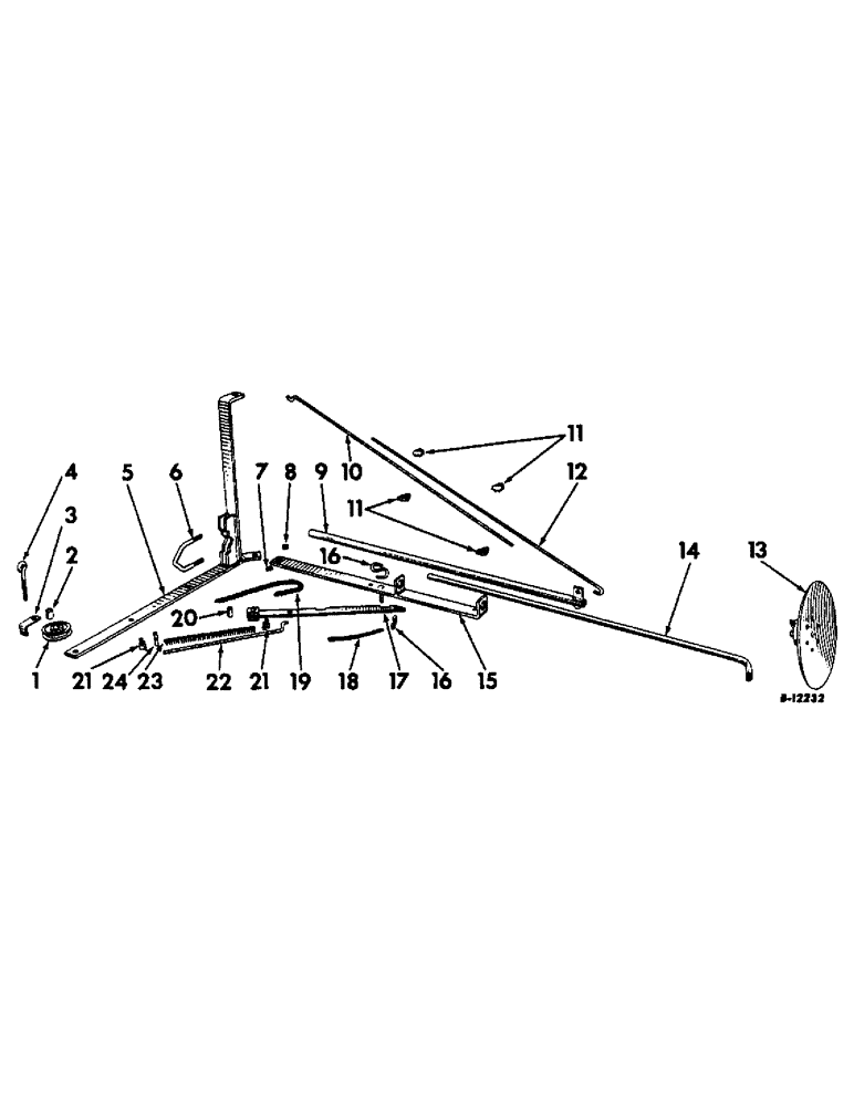 Схема запчастей Case IH 186 - (C-54) - SEMI-AUTOMATIC MARKER, MARKER RODS AND CHAINS 