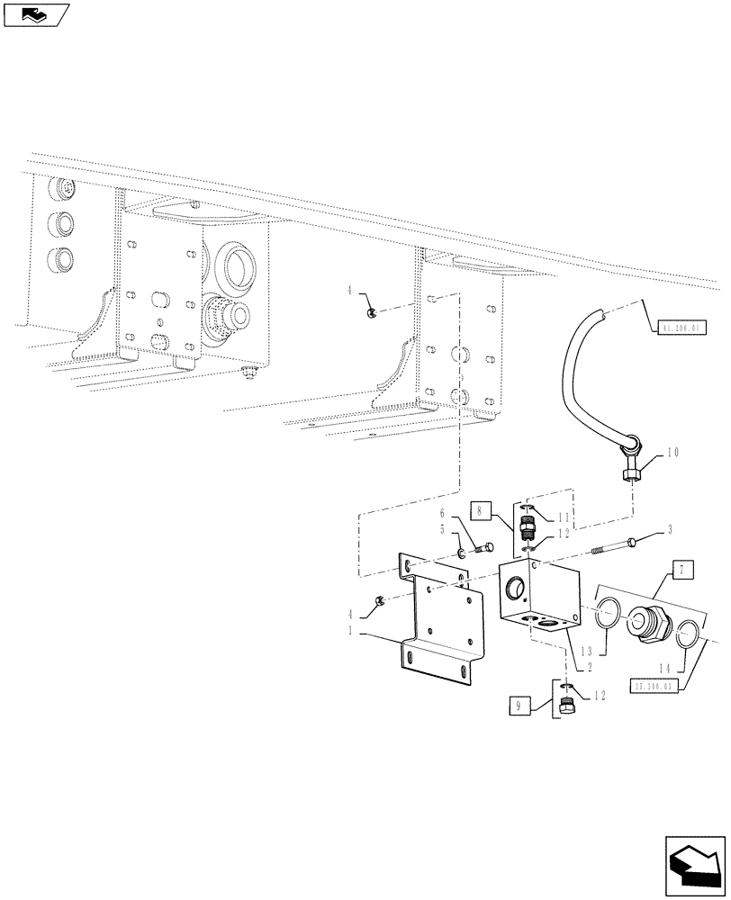 Схема запчастей Case IH TITAN 3030 - (35.300.04) - HYDRAULIC MANIFOLD MOUNTING (35) - HYDRAULIC SYSTEMS