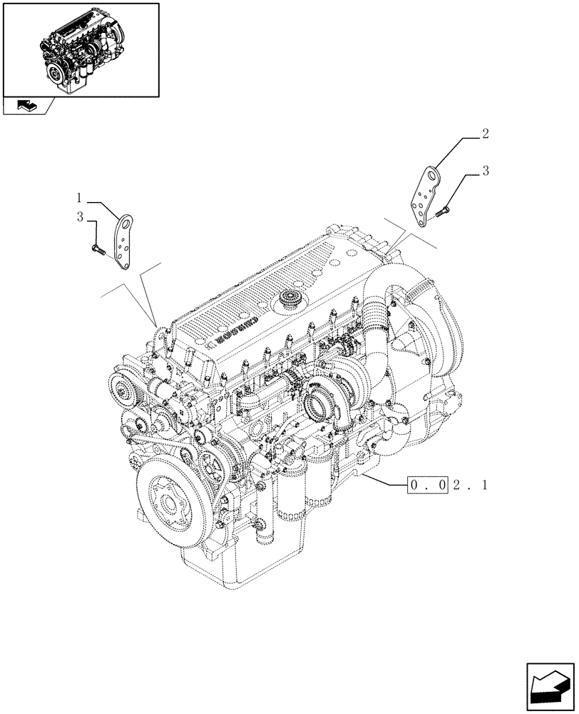 Схема запчастей Case IH F3CE0684C E002 - (0.45.0) - HOOKS - ENGINE (504249437) 