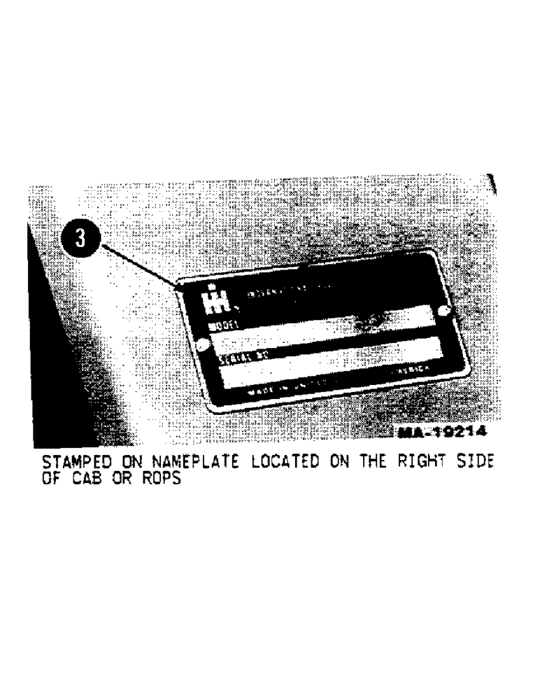 Схема запчастей Case IH 5488 - (01-05) - INTRODUCTION - SERIAL NUMBER LOCATIONS (00) - GENERAL