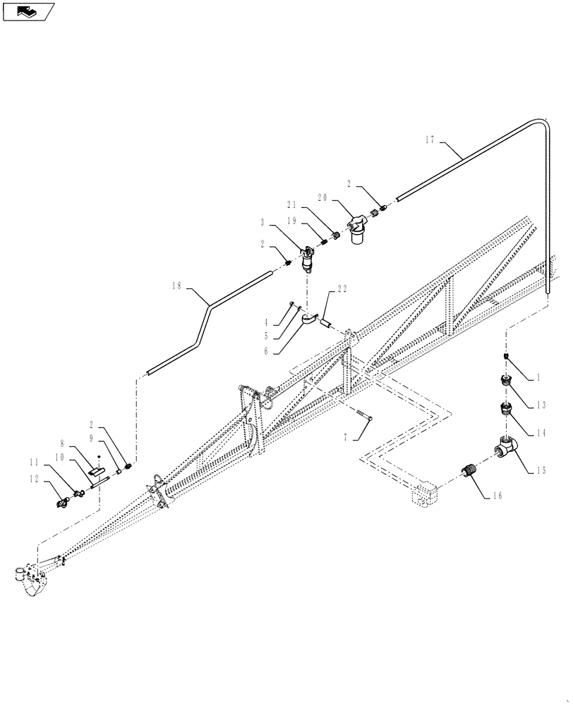 Схема запчастей Case IH 4420 - (11-014) - NOZZLE SPACING GROUP, HIGH VOLUME, BOOM, FENCE ROW Options