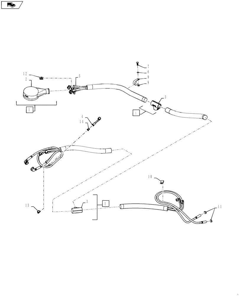 Схема запчастей Case IH STEIGER 400 - (10.254.02[03]) - HOSE ASSY., DEF BUNDLE (10) - ENGINE