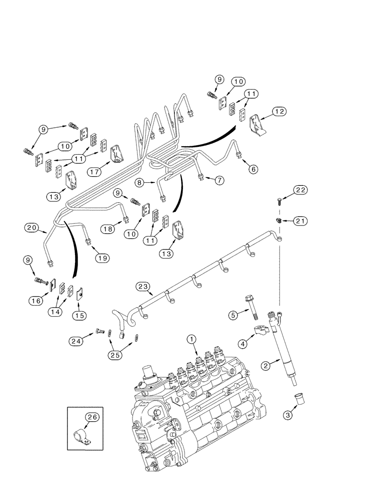 Схема запчастей Case IH MAGNUM 255 - (03-01) - FUEL INJECTION SYSTEM (03) - FUEL SYSTEM