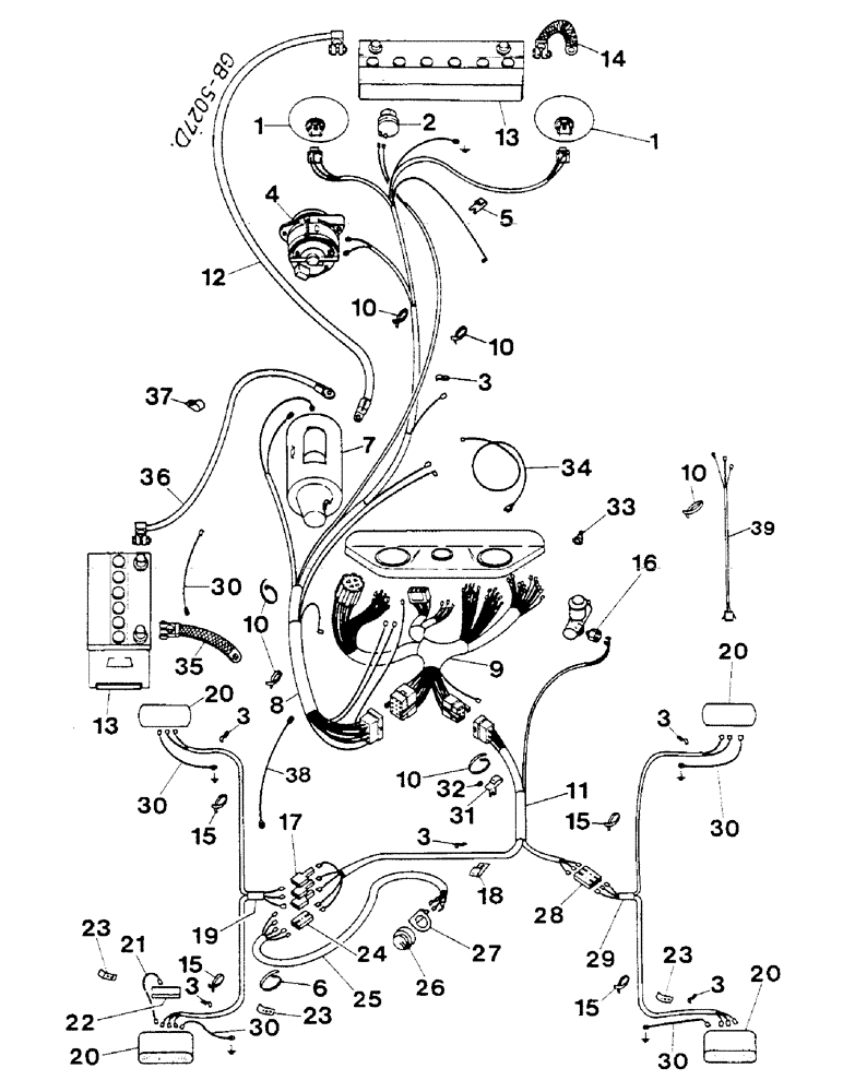 Схема запчастей Case IH 844S - (08-02) - CABLES (06) - ELECTRICAL