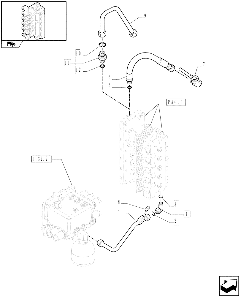 Схема запчастей Case IH PUMA 155 - (1.29.6[02]) - HYDRAULIC GEARBOX CONTROL (03) - TRANSMISSION