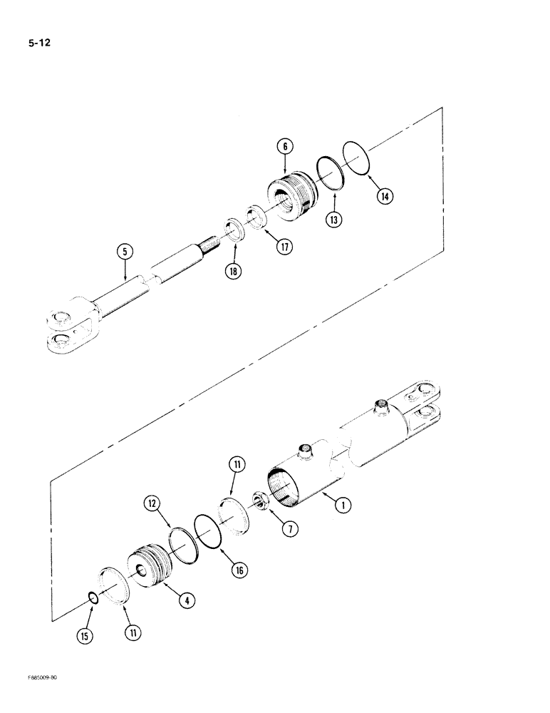 Схема запчастей Case IH 9180 - (5-12) - STEERING CYLINDER (05) - STEERING