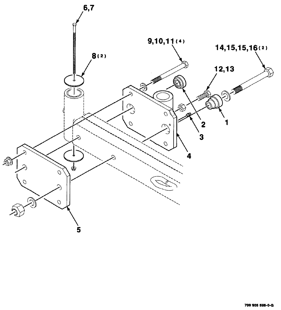 Схема запчастей Case IH 8880HP - (09-014) - TAIL WHEEL REPOSITION KIT (88) - ACCESSORIES