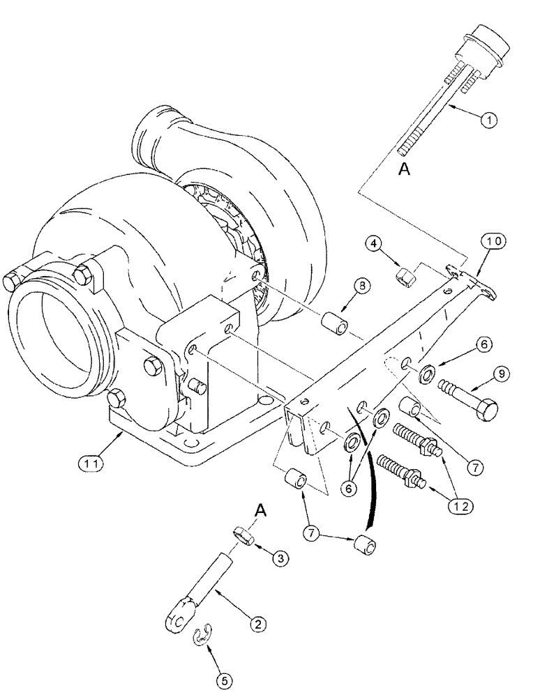 Схема запчастей Case IH SPX4260 - (03-010) - WASTEGATE ACTUATOR (01) - ENGINE