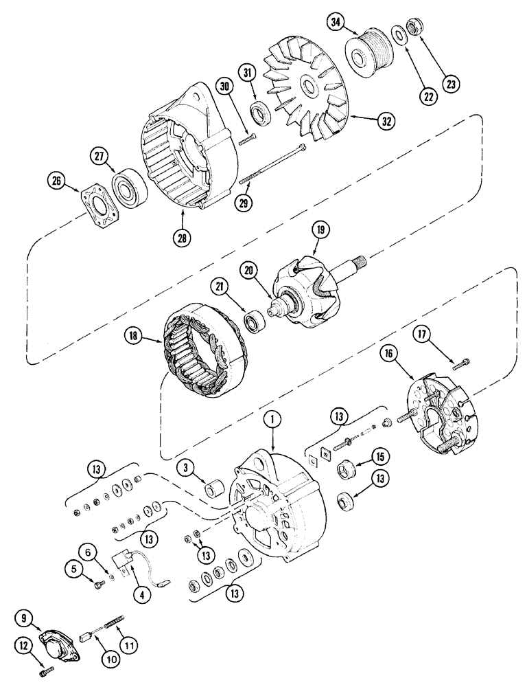 Схема запчастей Case IH 7210 - (4-034) - ALTERNATOR ASSEMBLY (04) - ELECTRICAL SYSTEMS