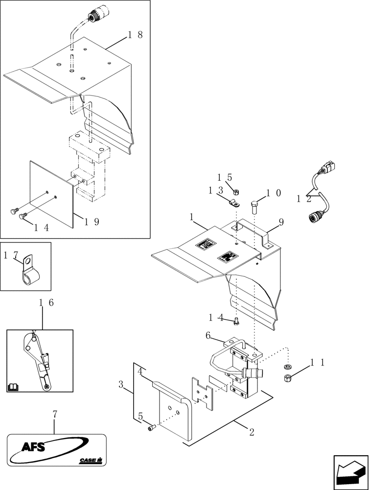 Схема запчастей Case IH 2577 - (80.101.30) - GRAIN ELEVATOR HEAD, INCLINED - AFS FLOW SENSOR (80) - CROP STORAGE/UNLOADING