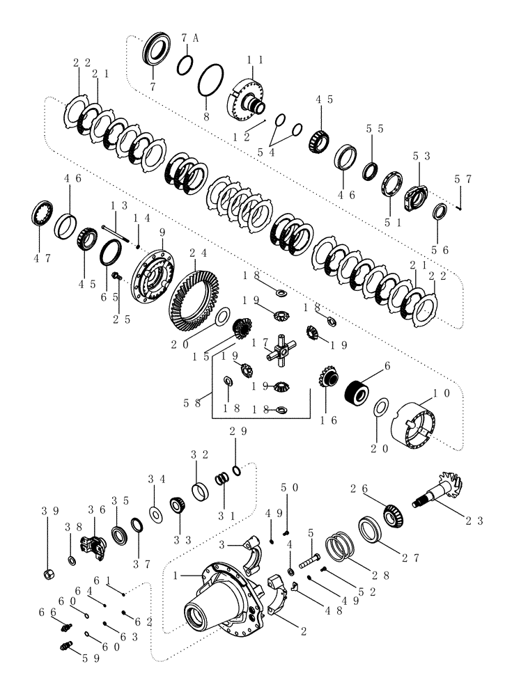 Схема запчастей Case IH MX210 - (05-42) - CARRIER AND DIFFERENTIAL - MFD, 10 BOLT HUB, WITH DIFFERENTIAL LOCK, BSN (05) - STEERING