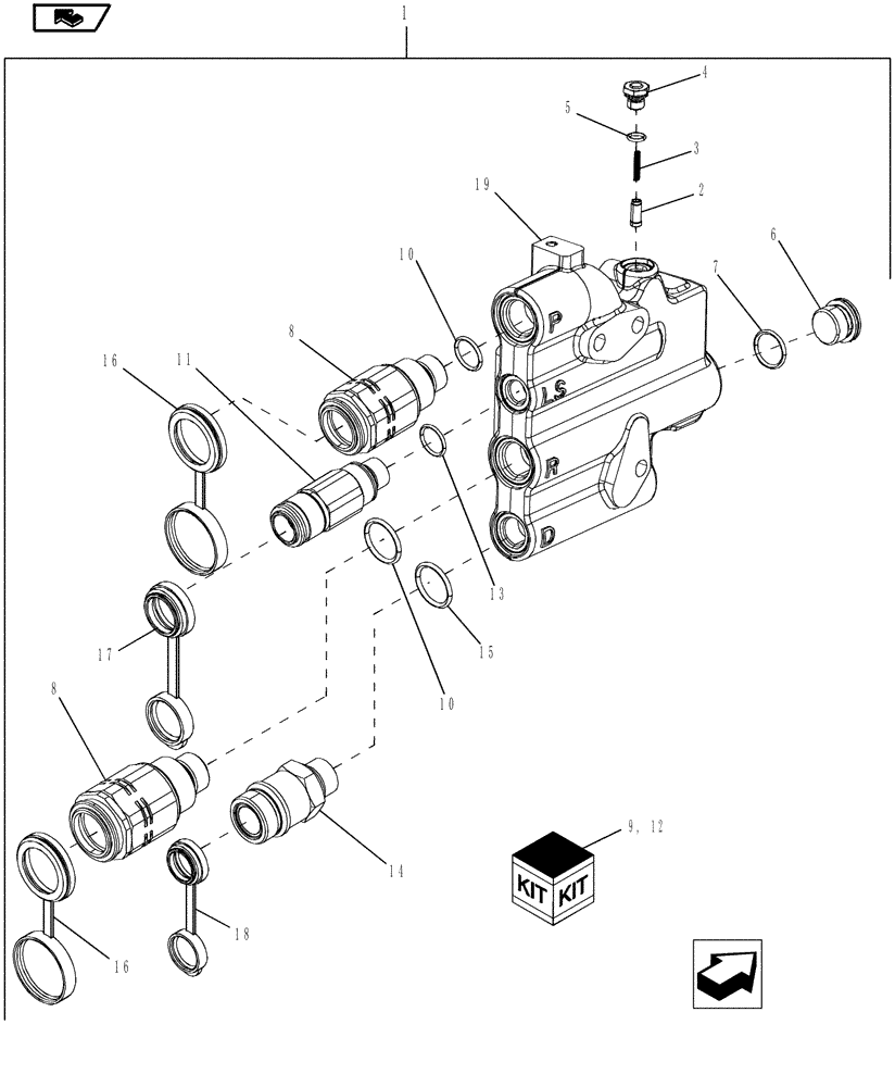 Схема запчастей Case IH MAGNUM 225 - (35.204.23[04]) - VALVE ASSEMBLY, POWER BEYOND (35) - HYDRAULIC SYSTEMS