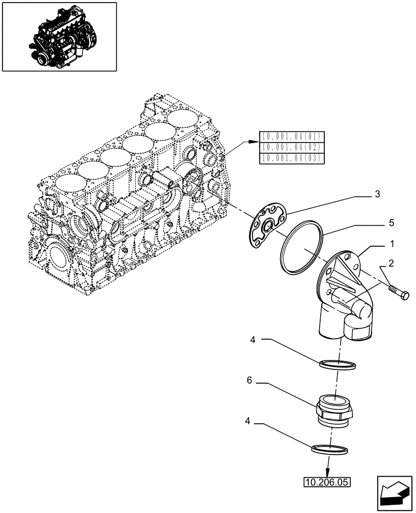 Схема запчастей Case IH 7010 - (10.206.07) - HOUSING, OIL - 7010 (10) - ENGINE