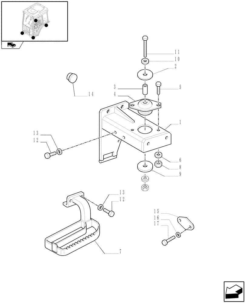 Схема запчастей Case IH FARMALL 75C - (1.87.0[01]) - CAB SUPPORTS (08) - SHEET METAL