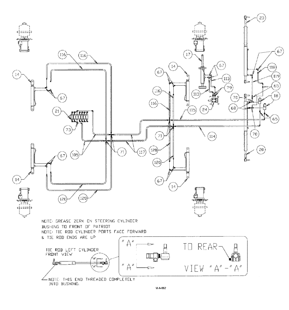 Схема запчастей Case IH SPX3185 - (132) - HYDRAULIC PLUMBING, STEERING 7 BANK VALVE (35) - HYDRAULIC SYSTEMS