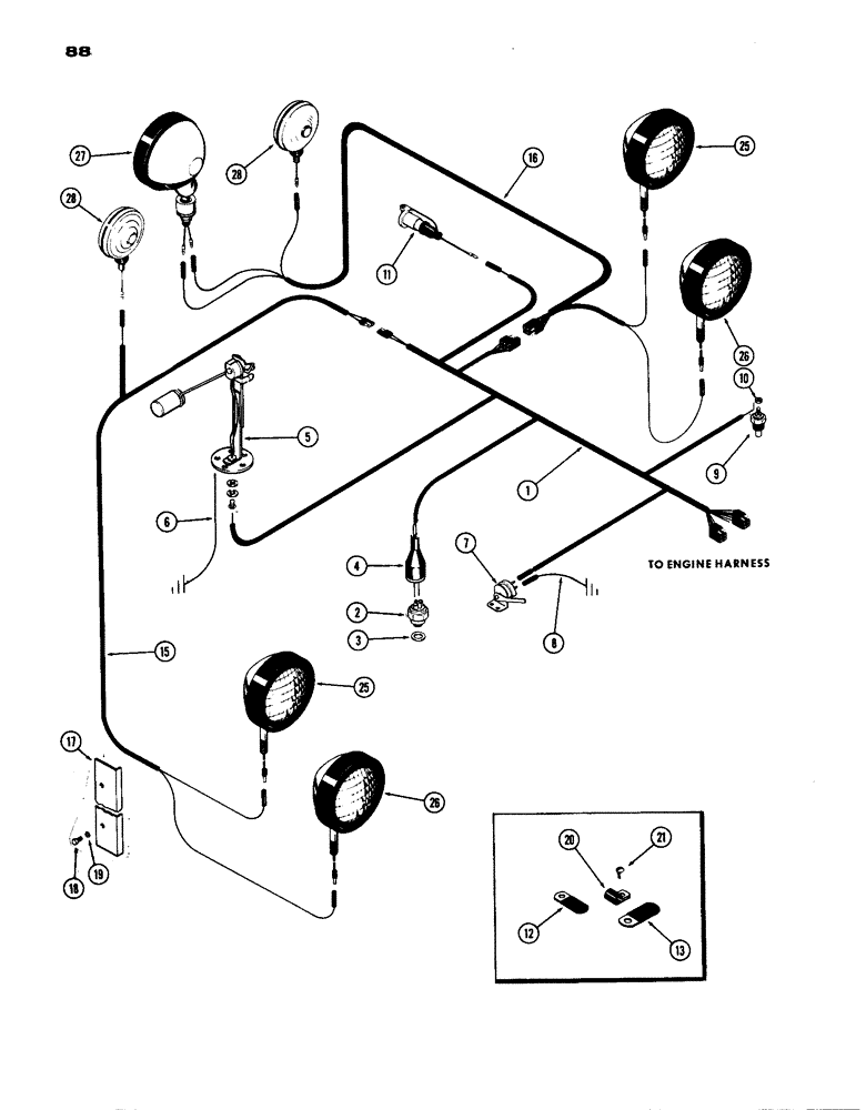 Схема запчастей Case IH 770 - (088) - ELECTRICAL EQUIPMENT AND WIRING, (251B) SPARK IGNITION ENGINE (04) - ELECTRICAL SYSTEMS