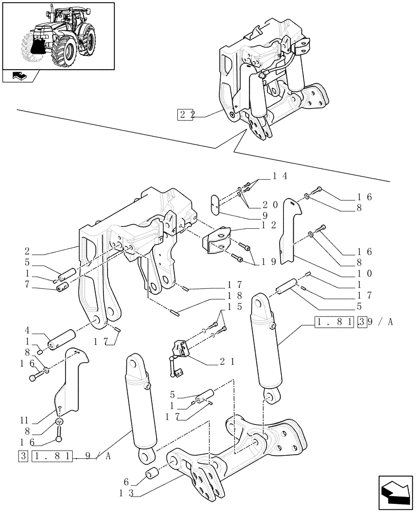 Схема запчастей Case IH PUMA 210 - (1.81.9/01C[01A]) - LIFTER - BREAKDOWN - D6726 (07) - HYDRAULIC SYSTEM