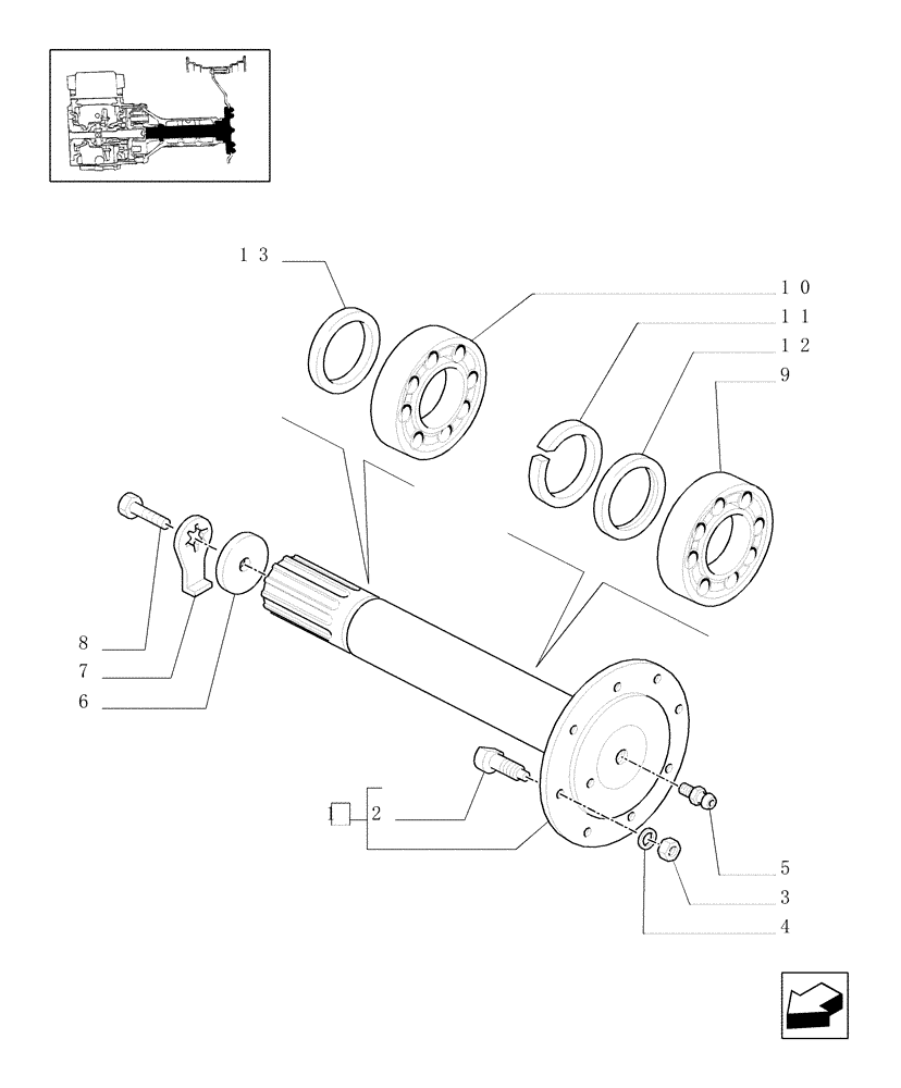 Схема запчастей Case IH JX70U - (1.48.1[02]) - FINAL DRIVE, GEARS AND SHAFTS (05) - REAR AXLE