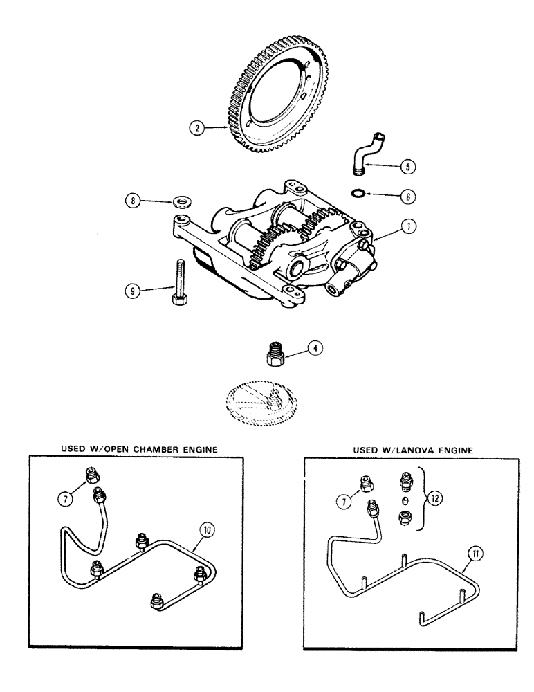 Схема запчастей Case IH 870 - (049C) - BALANCER CONVERSION, (301B) SPARK IGNITION ENGINE, TO CONVERT 3 GEAR BALANCER TO 2 GEAR BALANCER (02) - ENGINE