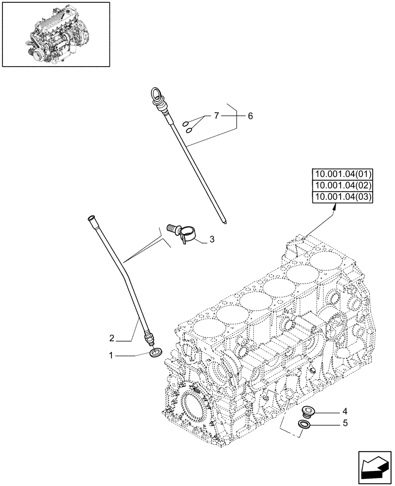 Схема запчастей Case IH 7120 - (10.103.10[01]) - OIL LEVEL CHECK - 7120/7120(LA) (10) - ENGINE