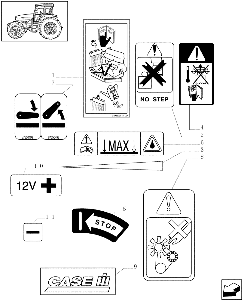 Схема запчастей Case IH MXM130 - (1.98.0[02]) - DECALS (13) - DECALS