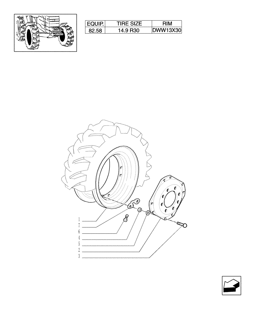 Схема запчастей Case IH MXM120 - (82.00[05]) - 4WD DRIVING WHEELS (11) - WHEELS/TRACKS