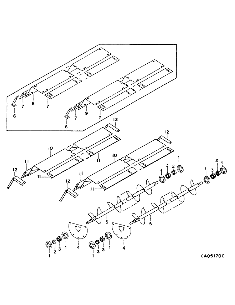 Схема запчастей Case IH 1482 - (26-04) - GRAIN TANK, GRAIN TANK BOTTOM AUGERS Grain Tank