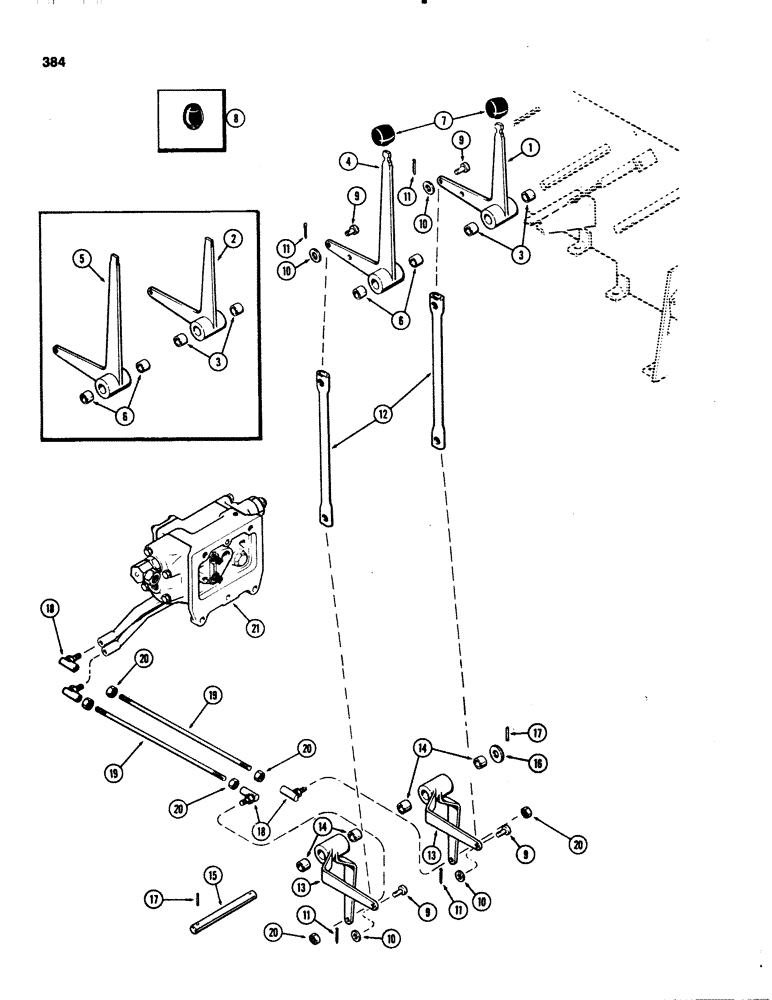 Схема запчастей Case IH 1070 - (0384) - REMOTE HYDRAULIC CONTROLS (08) - HYDRAULICS