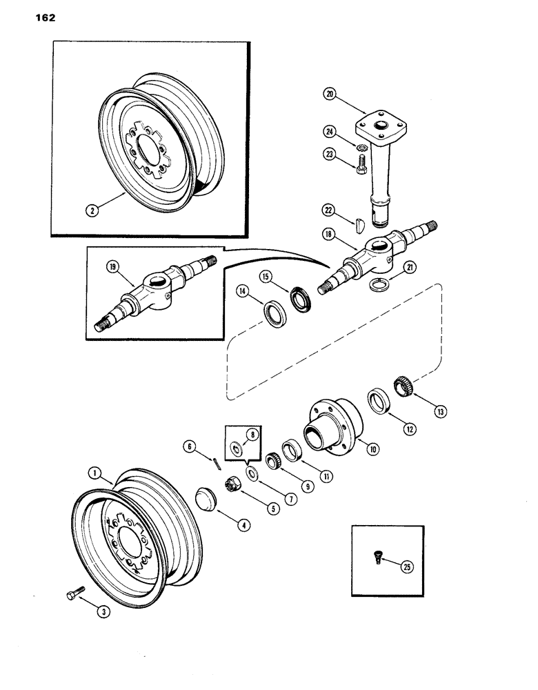 Схема запчастей Case IH 770 - (162) - DUAL FRONT WHEELS (05) - STEERING