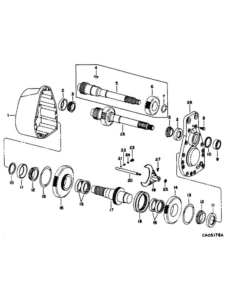 Схема запчастей Case IH 1470 - (21-10) - THRESHING ROTOR AND CONCAVES, ROTOR DRIVE GEAR CASE (14) - THRESHING