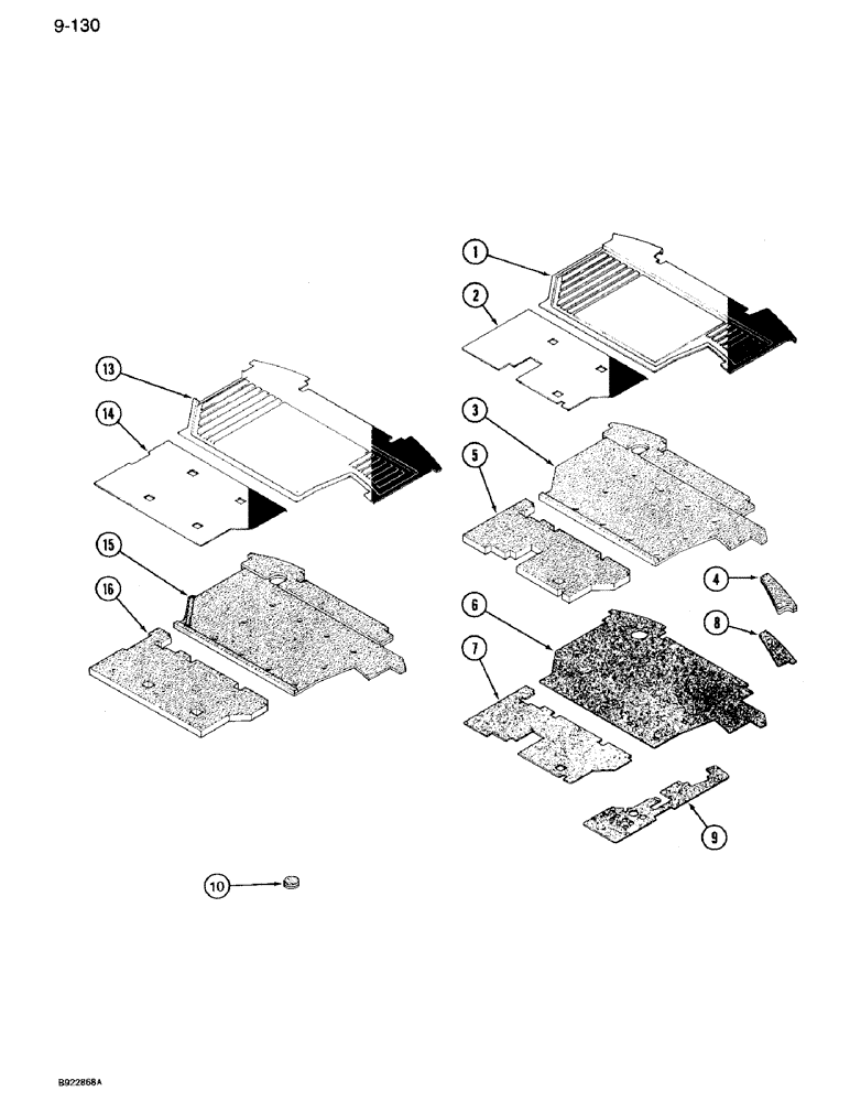 Схема запчастей Case IH 7110 - (9-130) - FLOOR MATS (09) - CHASSIS/ATTACHMENTS