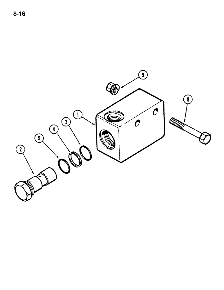 Схема запчастей Case IH 1620 - (8-016) - RELIEF VALVE ASSEMBLY (07) - HYDRAULICS