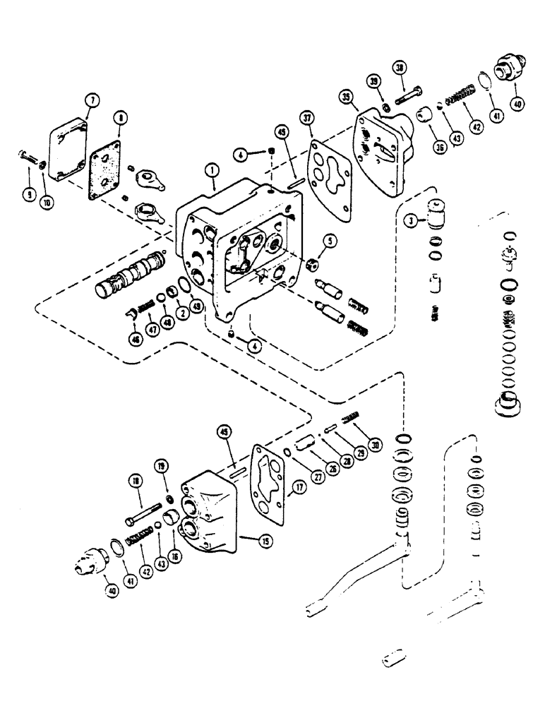 Схема запчастей Case IH 1175 - (169C) - A66503 AUXILIARY VALVE, USED PRIOR TO TRANSMISSION SERIAL NUMBER 2465931 (08) - HYDRAULICS