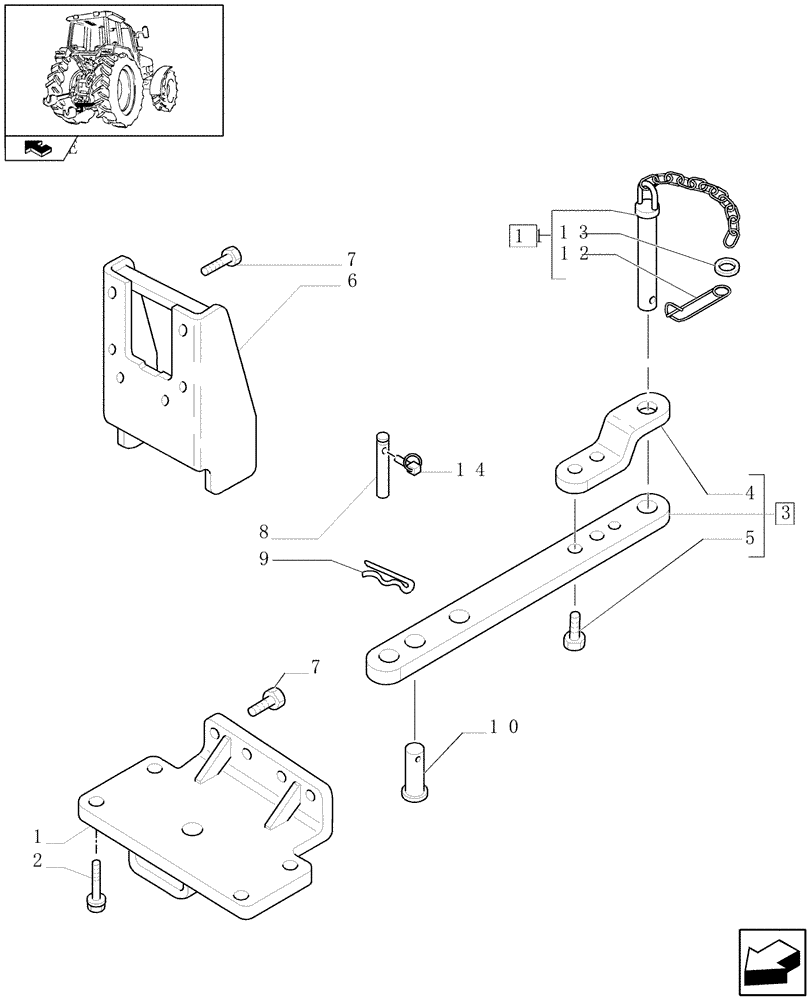 Схема запчастей Case IH PUMA 140 - (1.89.0/03) - INDIPENDENT SWINGING DRAWBAR WITH CLEVIS (VAR.330937) (09) - IMPLEMENT LIFT