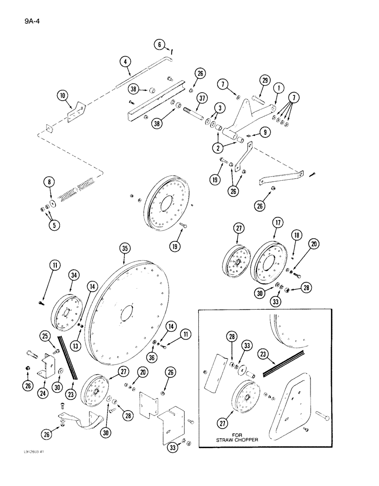 Схема запчастей Case IH 1640 - (9A-04) - BELT DRIVE - RIGHT SIDE (13) - FEEDER