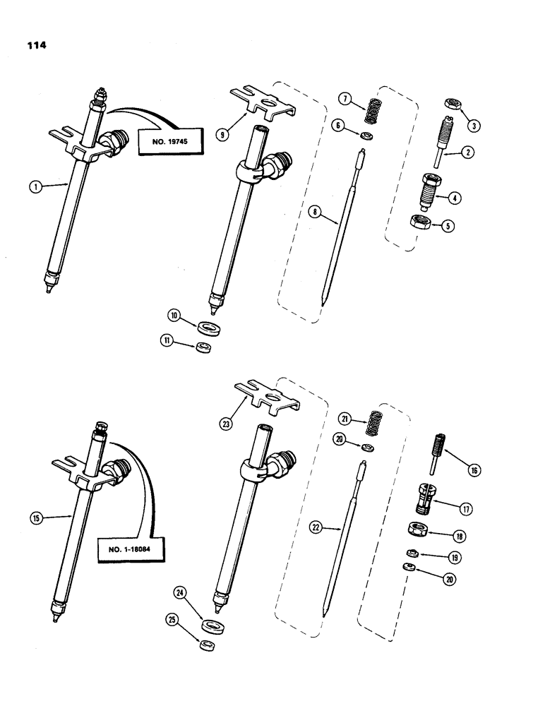 Схема запчастей Case IH 970 - (114) - FUEL INJECTION NOZZLES, (401B) DIESEL ENGINE (03) - FUEL SYSTEM