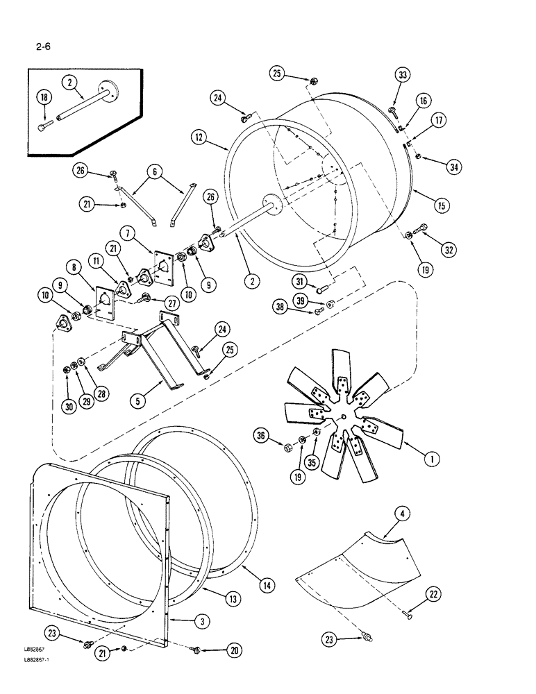 Схема запчастей Case IH 1640 - (2-06) - ROTARY AIR SCREEN (01) - ENGINE