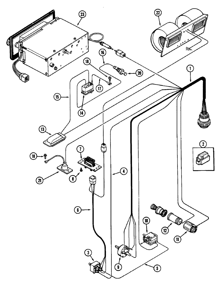 Схема запчастей Case IH 2090 - (4-098) - CAB HEADLINER WIRING, CAB SERIAL NUMBER 12008153 THROUGH 12045750 (04) - ELECTRICAL SYSTEMS