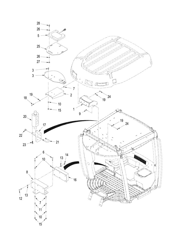 Схема запчастей Case IH STX375 - (04-32[01]) - ACCUGUIDE, GPS - MOUNTING, ASN JEE0106701 (04) - ELECTRICAL SYSTEMS