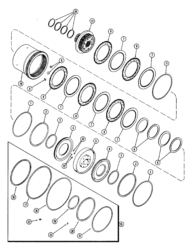 Схема запчастей Case IH 2470 - (130) - CLUTCH, C-2 AND C-3 CLUTCHES (06) - POWER TRAIN